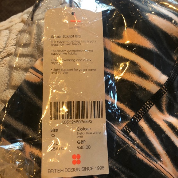 Sweaty Betty NEW Super Sculpt Bra Blue Water XS - Picture 4 of 4